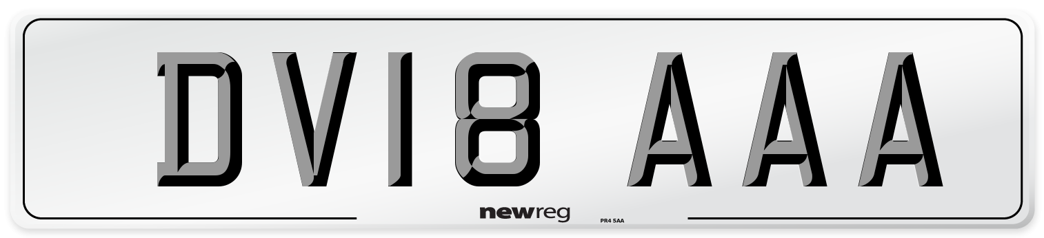 DV18 AAA Number Plate from New Reg
